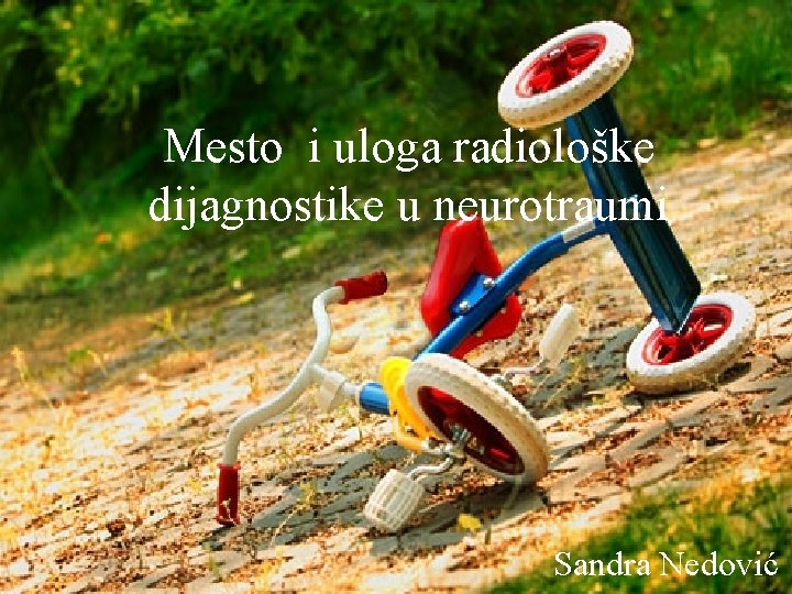 Mesto i uloga radiološke dijagnostike u neurotraumi Sandra Nedović 