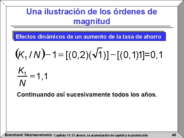 Una ilustración de los órdenes de magnitud Efectos dinámicos de un aumento de la