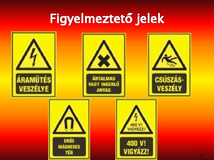 Figyelmeztető jelek 29 