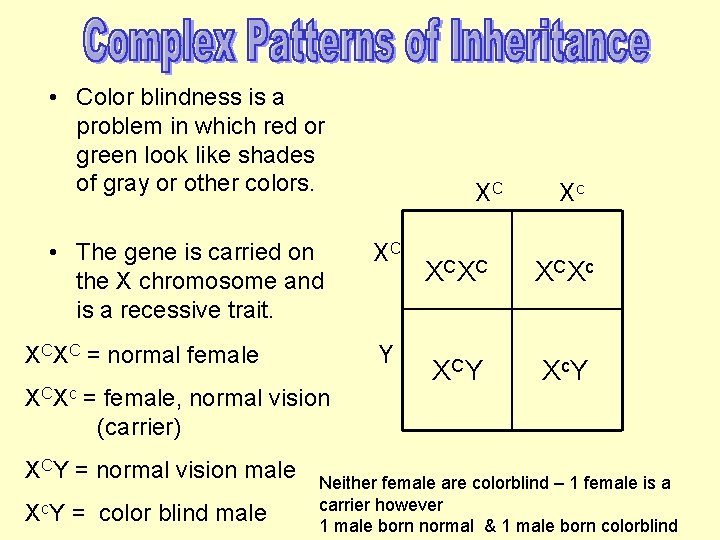  • Color blindness is a problem in which red or green look like