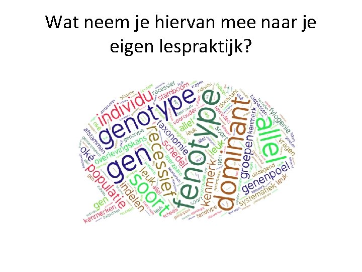 Wat neem je hiervan mee naar je eigen lespraktijk? 