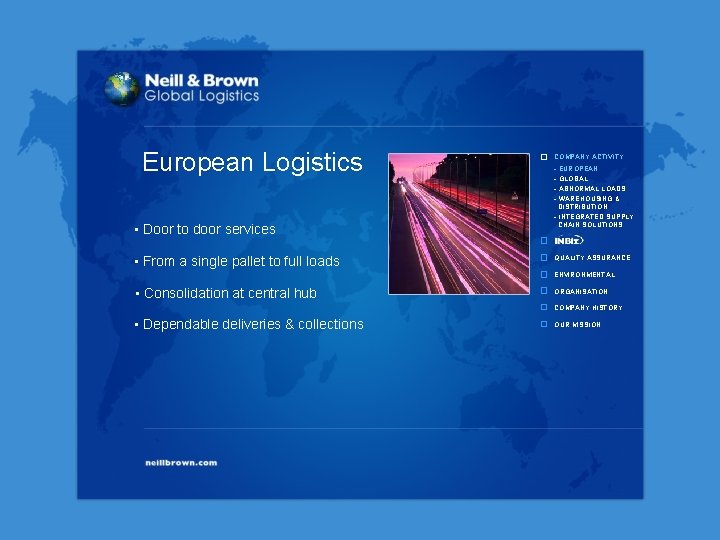 European Logistics COMPANY ACTIVITY - EUROPEAN - GLOBAL - ABNORMAL LOADS - WAREHOUSING &