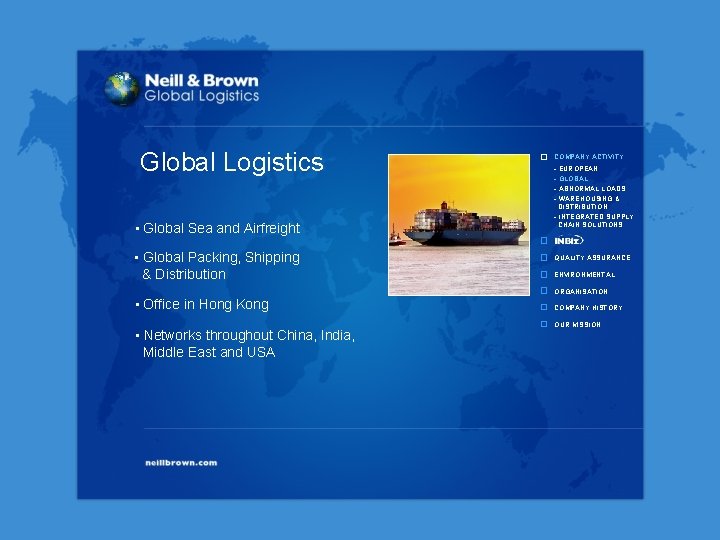 Global Logistics COMPANY ACTIVITY - EUROPEAN - GLOBAL - ABNORMAL LOADS - WAREHOUSING &