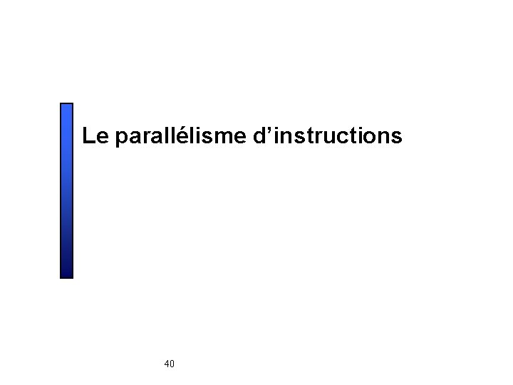 Le parallélisme d’instructions 40 