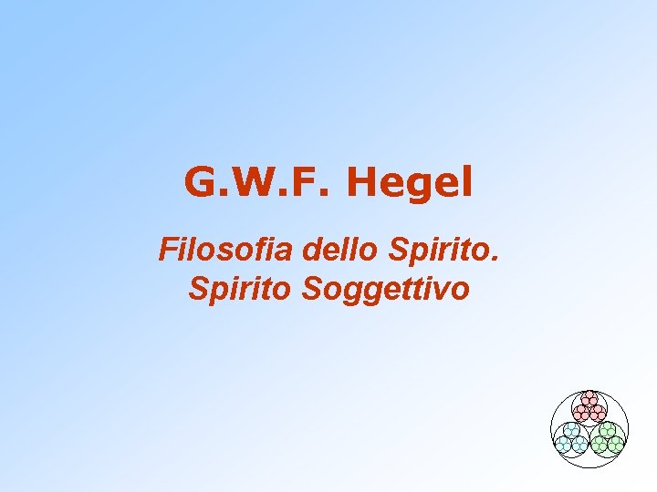 G. W. F. Hegel Filosofia dello Spirito Soggettivo 