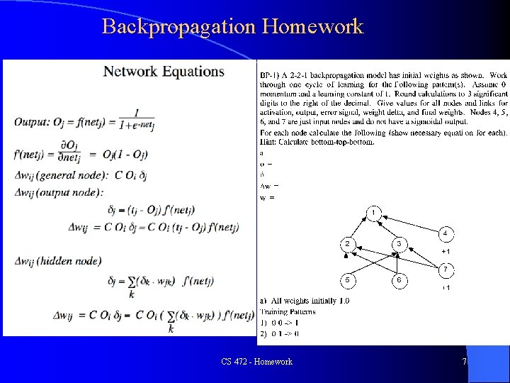 Backpropagation Homework CS 472 - Homework 7 