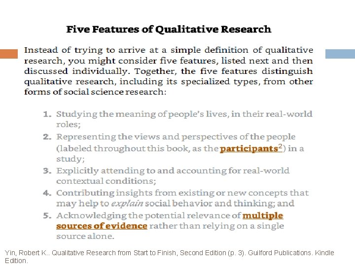 Yin, Robert K. . Qualitative Research from Start to Finish, Second Edition (p. 3).