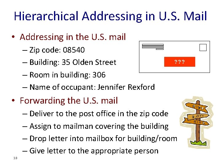 Hierarchical Addressing in U. S. Mail • Addressing in the U. S. mail –