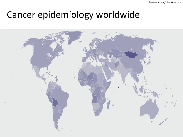 TÁMOP-4. 1. 2 -08/1/A-2009 -0011 Cancer epidemiology worldwide 