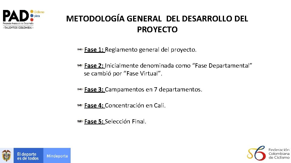 METODOLOGÍA GENERAL DESARROLLO DEL PROYECTO Fase 1: Reglamento general del proyecto. Fase 2: Inicialmente METODOLOGÍA GENERAL DESARROLLO DEL PROYECTO Fase 1: Reglamento general del proyecto. Fase 2: Inicialmente