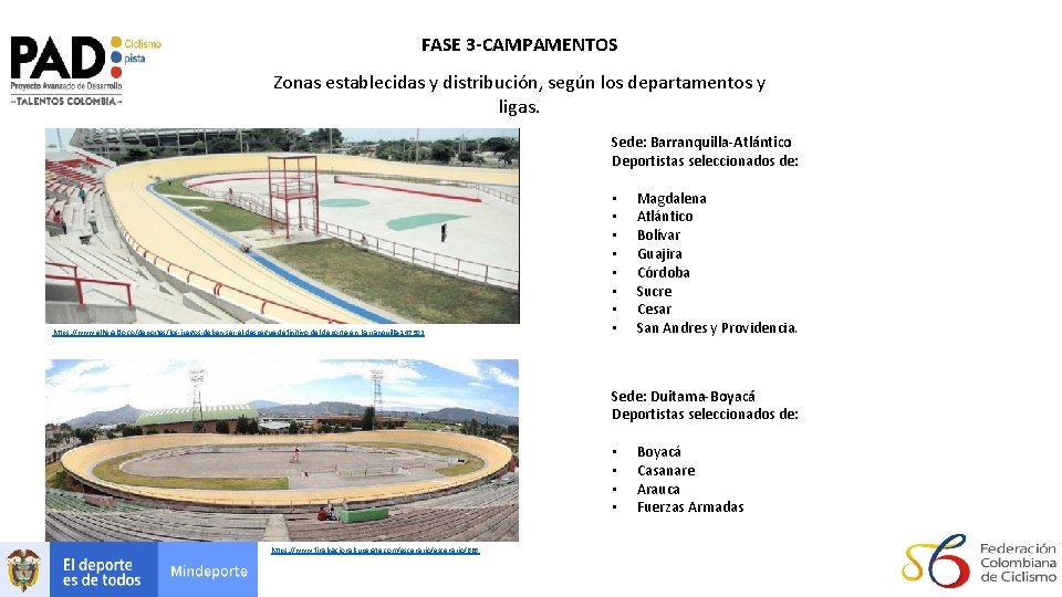 FASE 3 -CAMPAMENTOS Zonas establecidas y distribución, según los departamentos y ligas. Sede: Barranquilla-Atlántico FASE 3 -CAMPAMENTOS Zonas establecidas y distribución, según los departamentos y ligas. Sede: Barranquilla-Atlántico