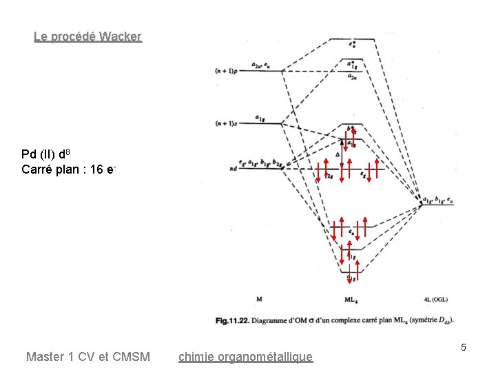 Le procédé Wacker Pd (II) d 8 Carré plan : 16 e- Master 1