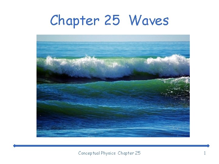 Chapter 25 Waves Conceptual Physics Chapter 25 1 