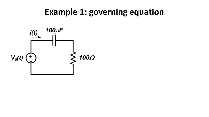 Example 1: governing equation 