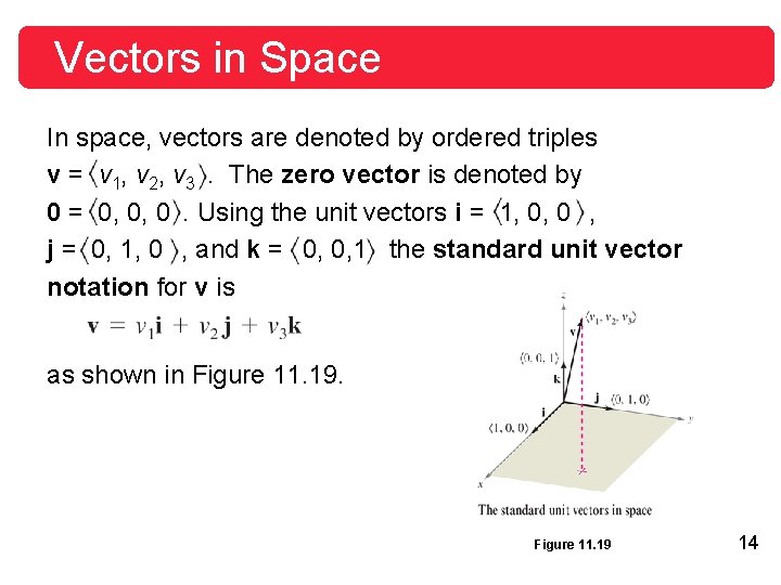 Vectors in Space In space, vectors are denoted by ordered triples v = v Vectors in Space In space, vectors are denoted by ordered triples v = v