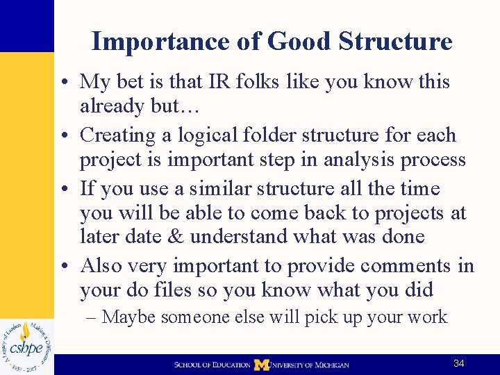 Importance of Good Structure • My bet is that IR folks like you know