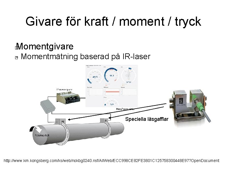 Givare för kraft / moment / tryck Momentgivare � - Momentmätning baserad på IR-laser