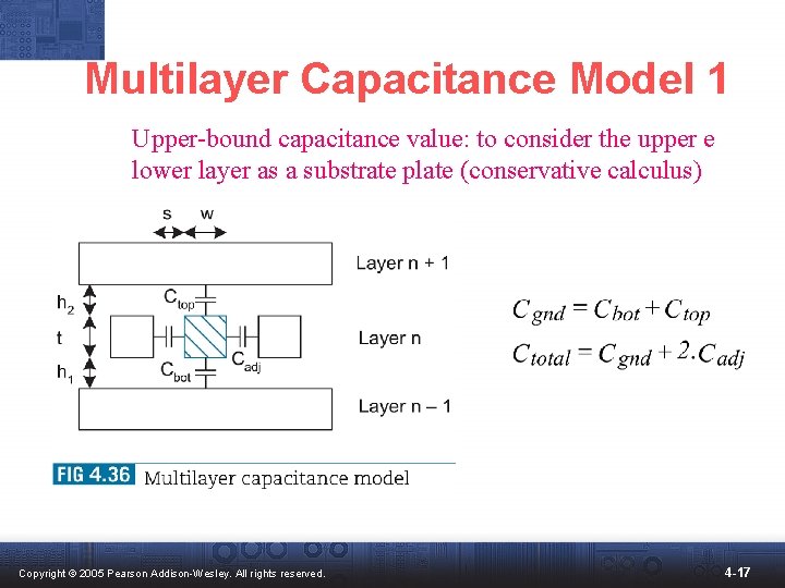 Multilayer Capacitance Model 1 Upper-bound capacitance value: to consider the upper e lower layer