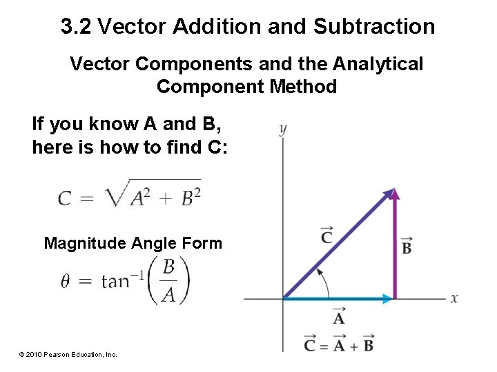 3. 2 Vector Addition and Subtraction Vector Components and the Analytical Component Method If