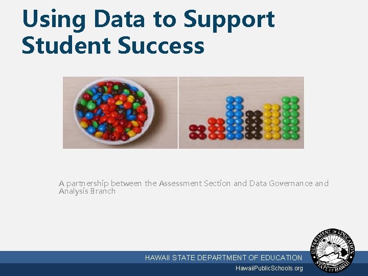 Using Data to Support Student Success A partnership between the Assessment Section and Data