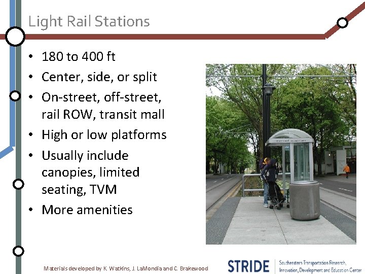 Light Rail Stations • 180 to 400 ft • Center, side, or split •