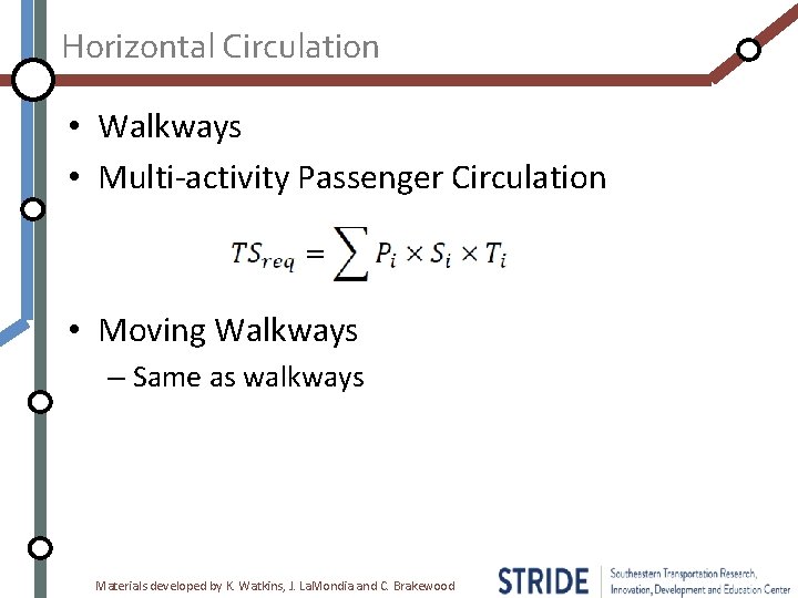 Horizontal Circulation • Walkways • Multi-activity Passenger Circulation • Moving Walkways – Same as