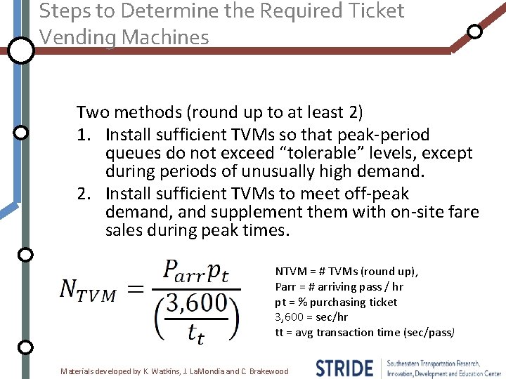 Steps to Determine the Required Ticket Vending Machines Two methods (round up to at