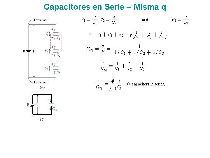 Capacitores en Serie – Misma q 