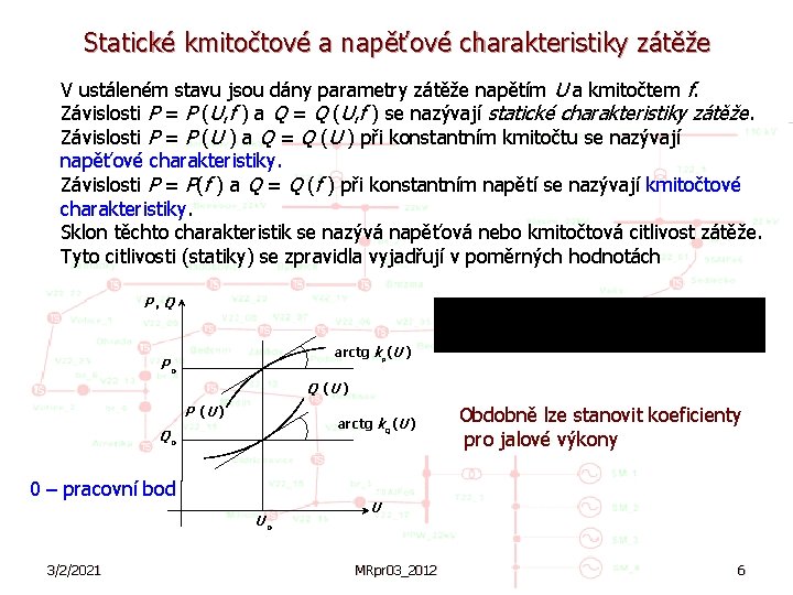 Statické kmitočtové a napěťové charakteristiky zátěže V ustáleném stavu jsou dány parametry zátěže napětím