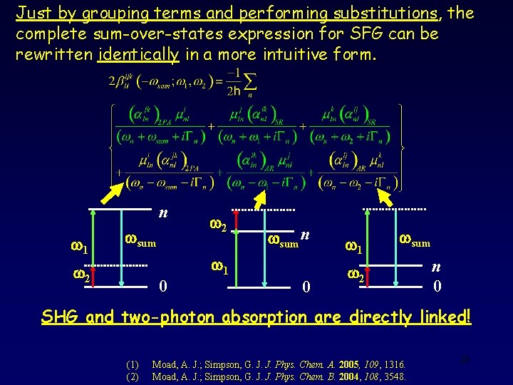 Just by grouping terms and performing substitutions, the complete sum-over-states expression for SFG can