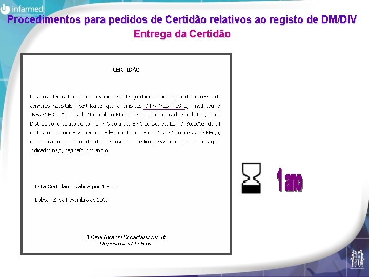 Procedimentos para pedidos de Certidão relativos ao registo de DM/DIV Entrega da Certidão 