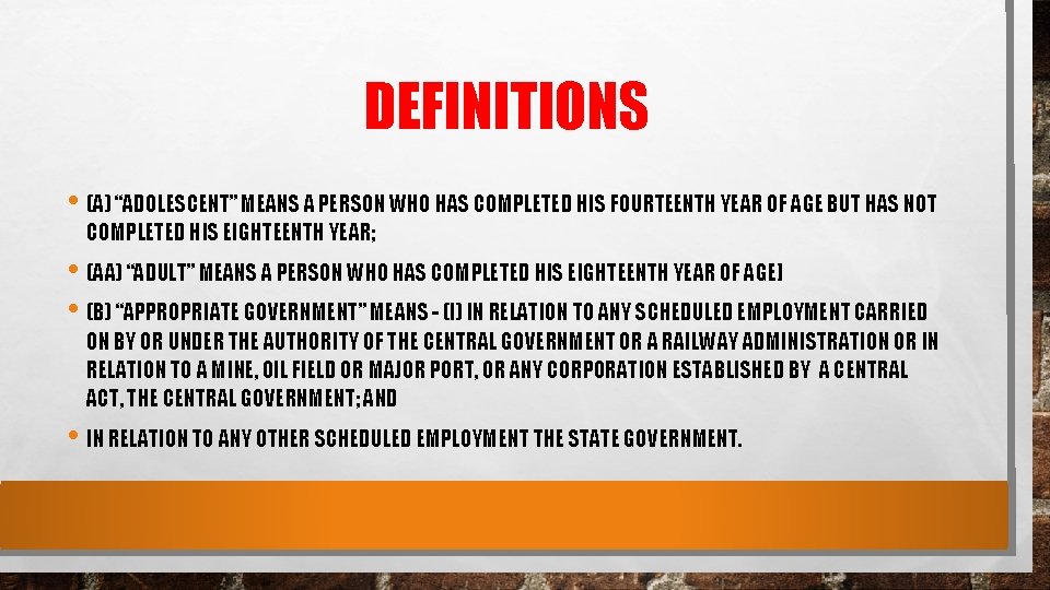 DEFINITIONS • (A) “ADOLESCENT” MEANS A PERSON WHO HAS COMPLETED HIS FOURTEENTH YEAR OF DEFINITIONS • (A) “ADOLESCENT” MEANS A PERSON WHO HAS COMPLETED HIS FOURTEENTH YEAR OF