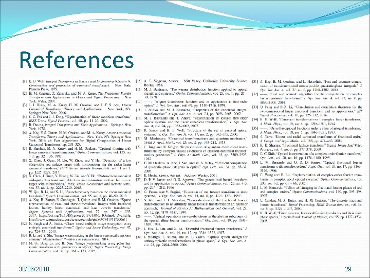 References 30/06/2018 29 References 30/06/2018 29