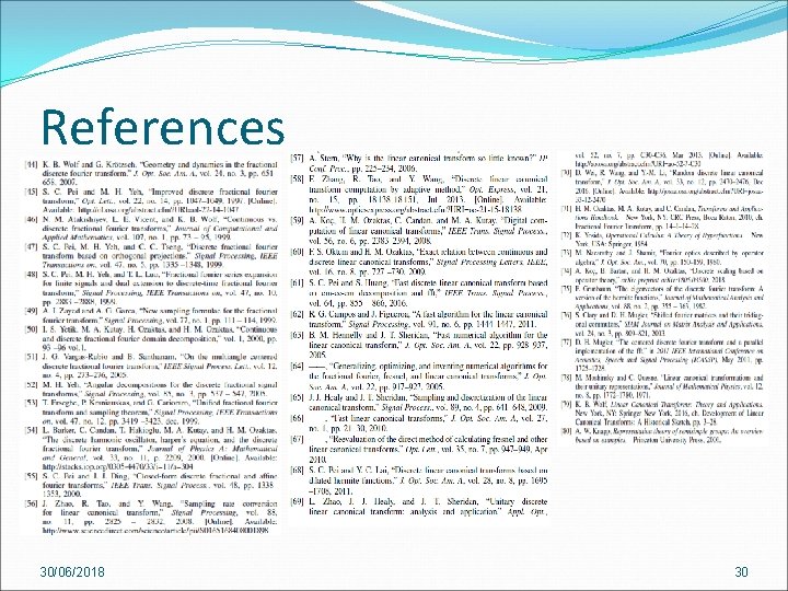 References 30/06/2018 30 References 30/06/2018 30