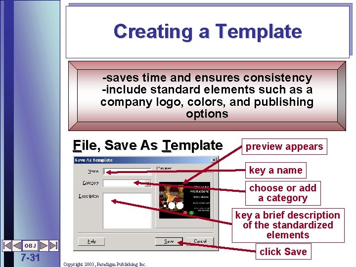 Creating a Template -saves time and ensures consistency -include standard elements such as a