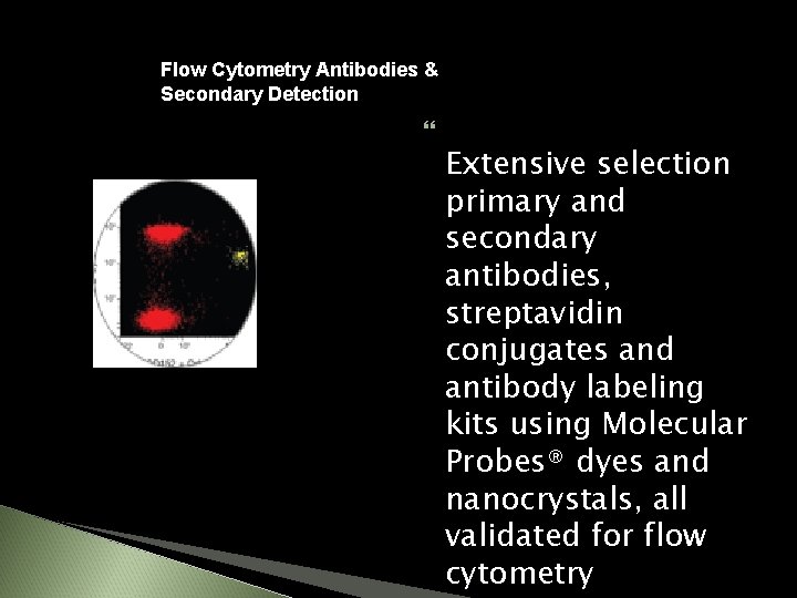 Flow Cytometry Antibodies & Secondary Detection Extensive selection primary and secondary antibodies, streptavidin conjugates