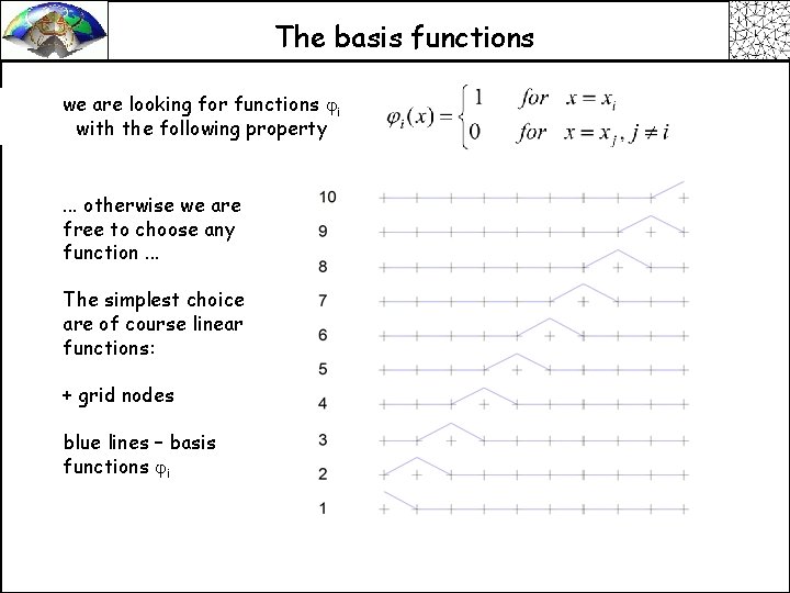 The basis functions we are looking for functions ji with the following property .