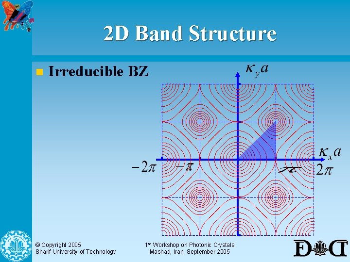 2 D Band Structure n Irreducible BZ © Copyright 2005 Sharif University of Technology