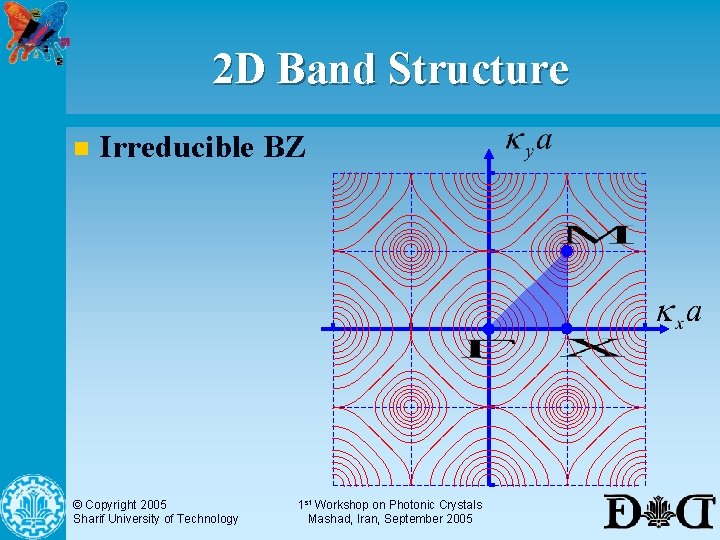 2 D Band Structure n Irreducible BZ © Copyright 2005 Sharif University of Technology