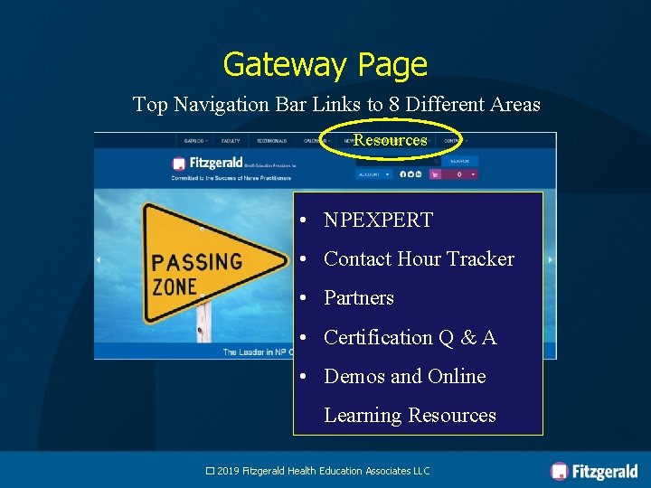 Gateway Page Top Navigation Bar Links to 8 Different Areas Resources • NPEXPERT •