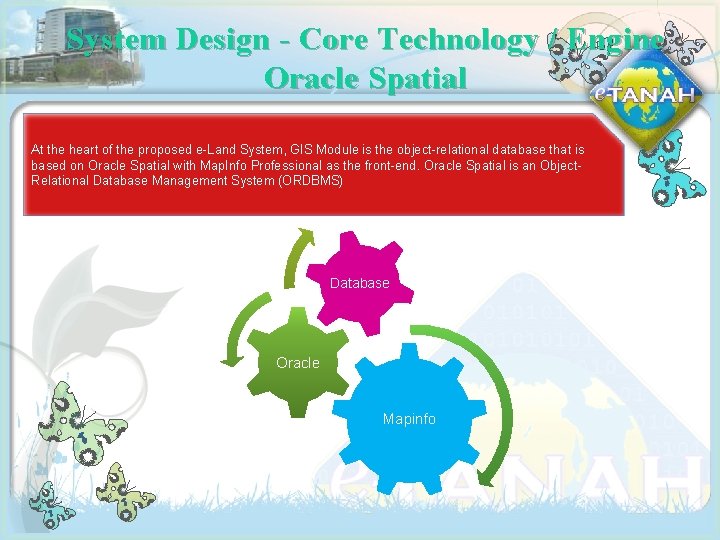 System Design - Core Technology / Engine Oracle Spatial At the heart of the