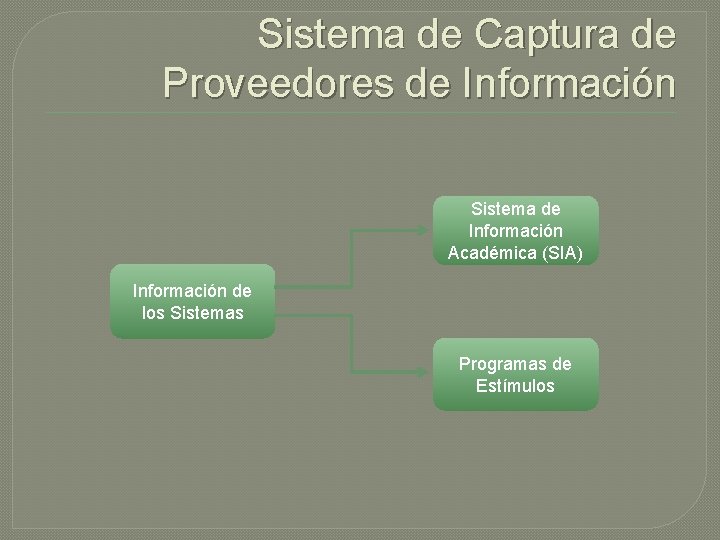 Sistema de Captura de Proveedores de Información Sistema de Información Académica (SIA) Información de