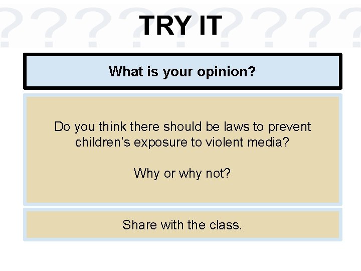 What is your opinion? Do you think there should be laws to prevent children’s What is your opinion? Do you think there should be laws to prevent children’s
