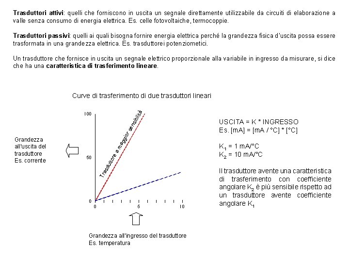 Trasduttori attivi: quelli che forniscono in uscita un segnale direttamente utilizzabile da circuiti di