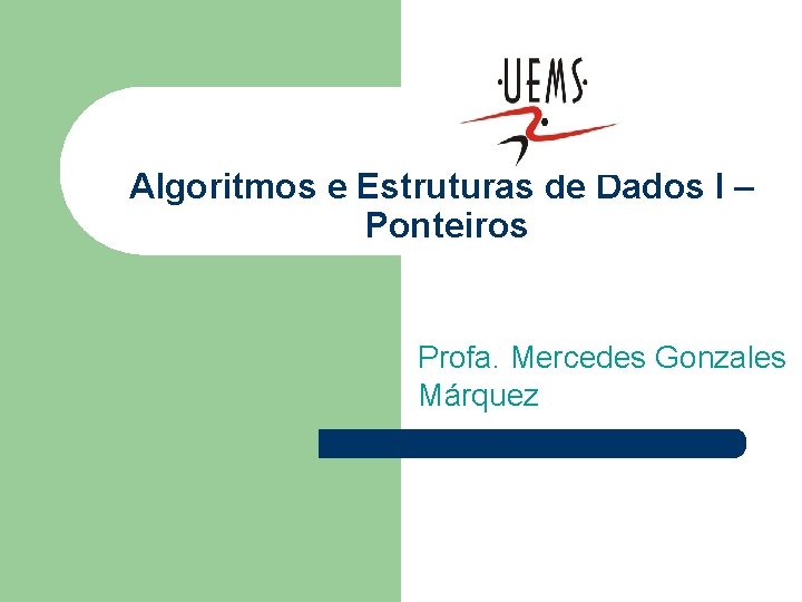 Algoritmos e Estruturas de Dados I – Ponteiros Profa. Mercedes Gonzales Márquez 