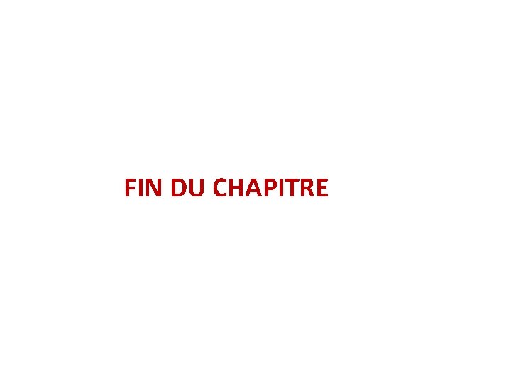 FIN DU CHAPITRE 