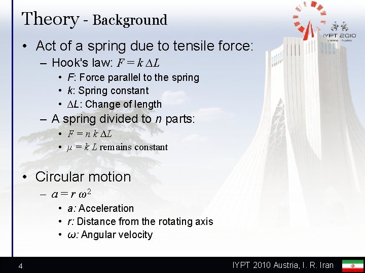 Theory - Background • Act of a spring due to tensile force: – Hook's