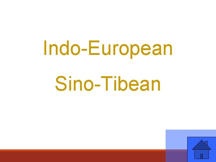 Indo-European Sino-Tibean 