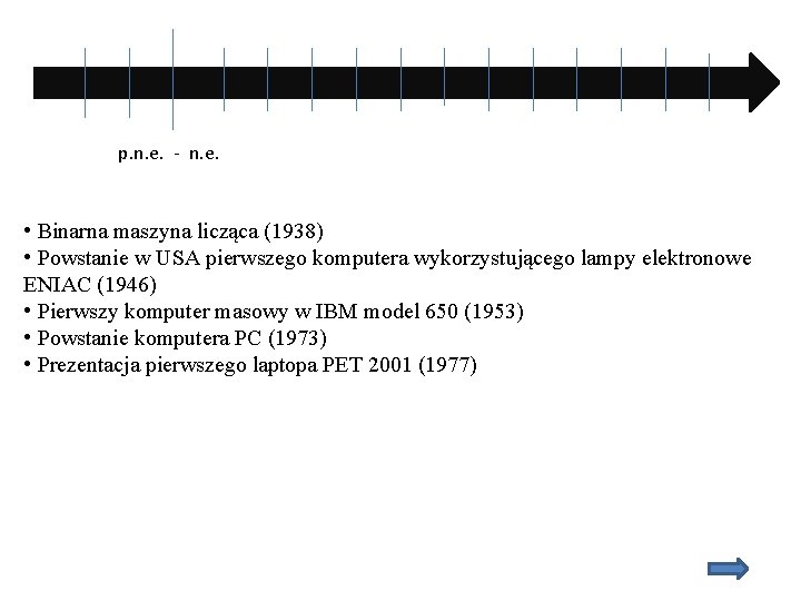 p. n. e. - n. e. • Binarna maszyna licząca (1938) • Powstanie w