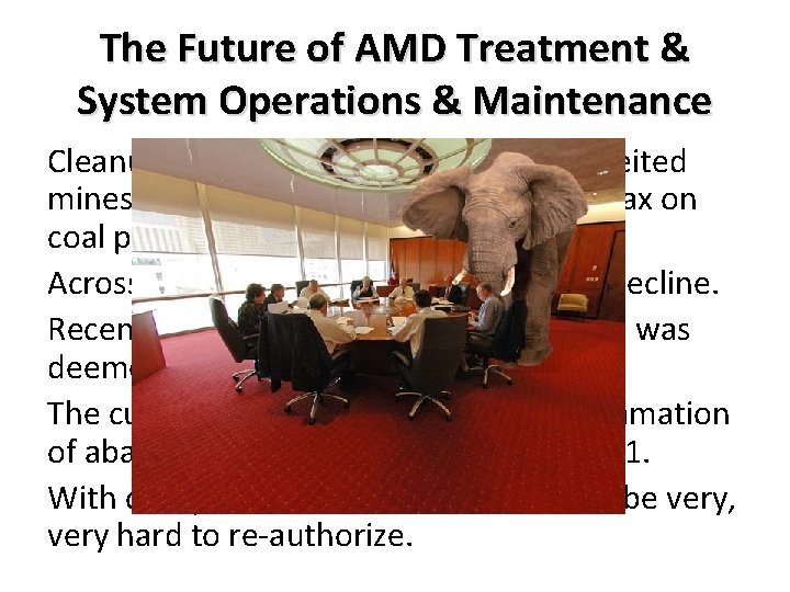 The Future of AMD Treatment & System Operations & Maintenance Cleanup of AMD, pre-law The Future of AMD Treatment & System Operations & Maintenance Cleanup of AMD, pre-law